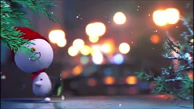 可爱圣诞雪人庆祝圣诞假期片头AE模版视频的预览图